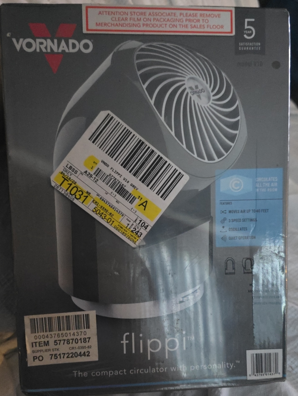 Vornado Flippi Compact Circulator Fan - White